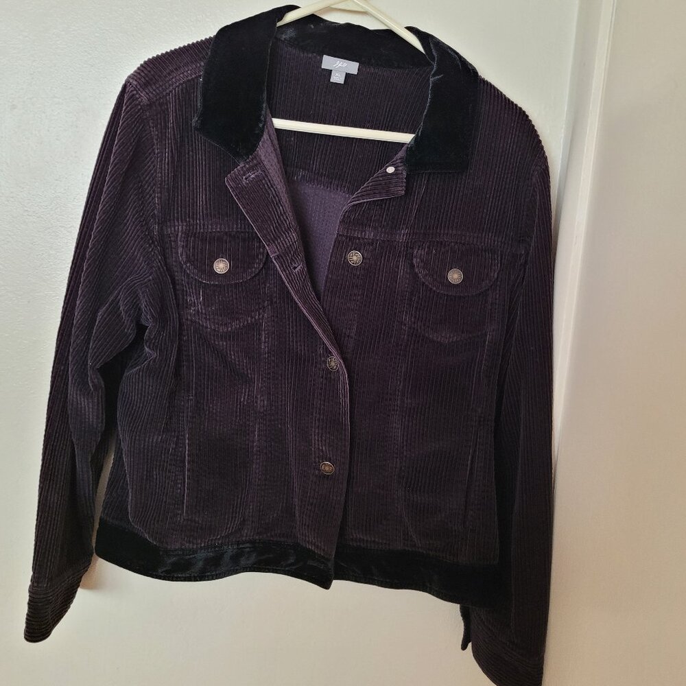 J.JILL purple corduroy with velvet accents jacket XL